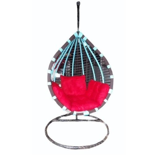 Swing Chair - Cotton Cushion, 1 Seater, 150 Kg Load Capacity | Durable, Portable, Rust Proof, Indoor/Outdoor Use