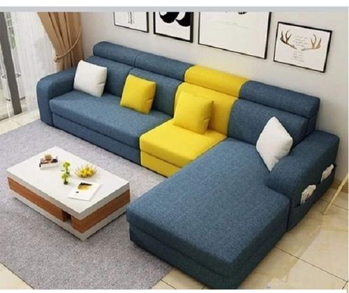 Modern Design L Shape Teak Wood Sofa Set