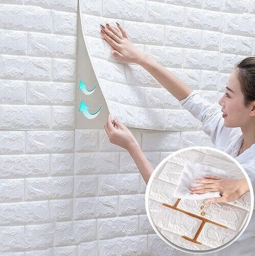 3D White Brick Foam Sheet for Walls