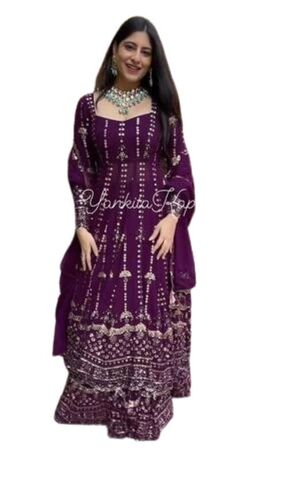 Purple Color Designer Ladies Partywear Gown