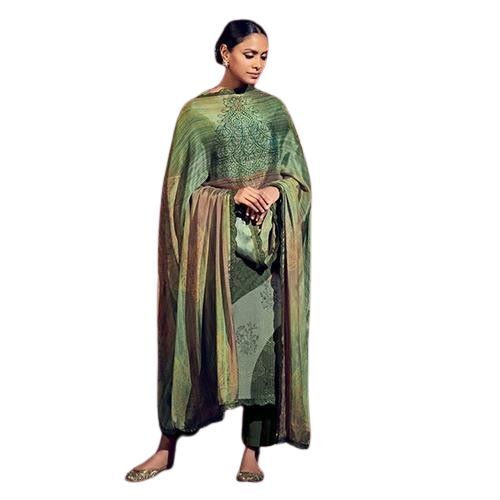 Ethnic Wear Leaf Green Designer Salwar Suit