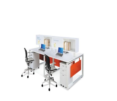 White Workstation Furniture For Office Applications Use
