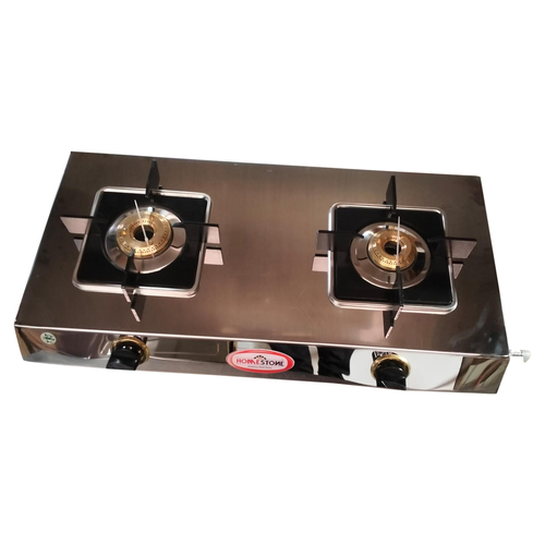 Homestone Stylish 2 Burner Stainless Steel Stove with Square Pan Support (Monarch)
