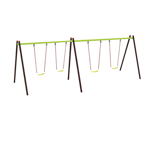 Floor Mounted Polished Finish Corrosion Resistant Metal Body Outdoor Swing for Kids