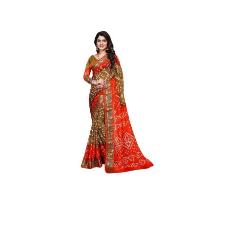 Indian Multicolor Printed Saree With Blouse Piece