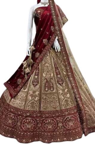 Ladies Bridal Embroidery Work Anarkali Lehenga