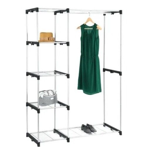 Black Adjustable Garment Rack For Supermarket