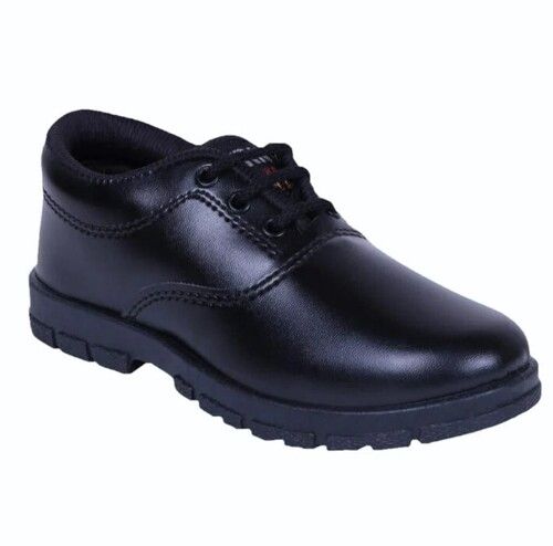 Black Color Rexine Material Boys School Shoes