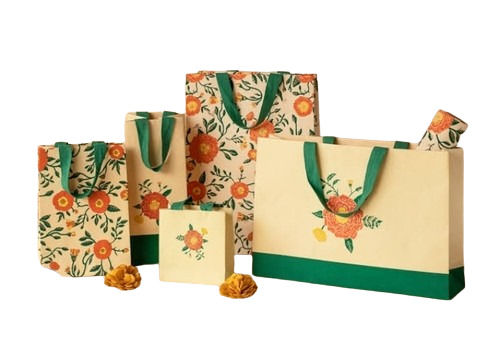 Handmade Flower Printed Paper Bags