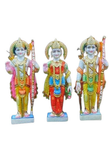 Table Mounted Light Weighted Portable Crack Resistant Religious Hindu God Ram Darbar Statue