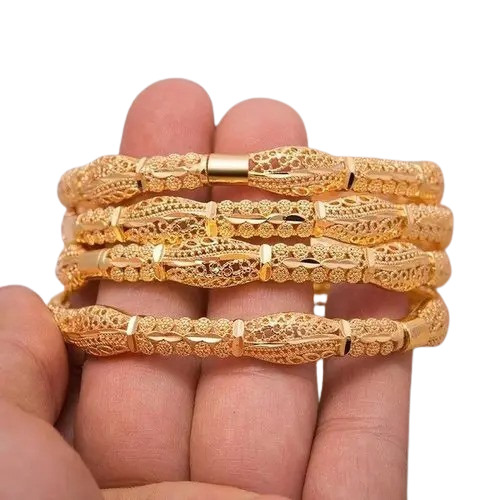 Trendy And Unique Party Wear Light Weighted Skin-Friendly Designer Gold Bangles