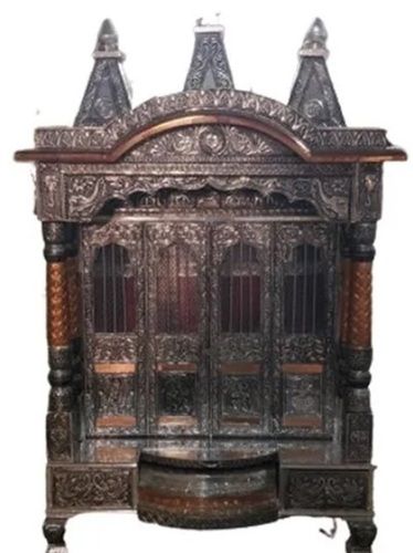 Traditional 21x15 Inch Sagwan Wood Temple For Home