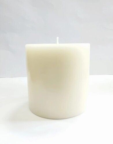 White Color Pillar Unscented Candles For Decoration Use