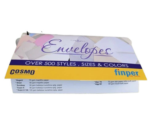 Moisture Proof High Density Rectangular Printed Wood Pulp Colored Paper Envelopes