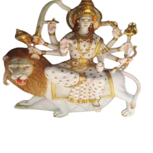 White Marble Maa Durga Statue