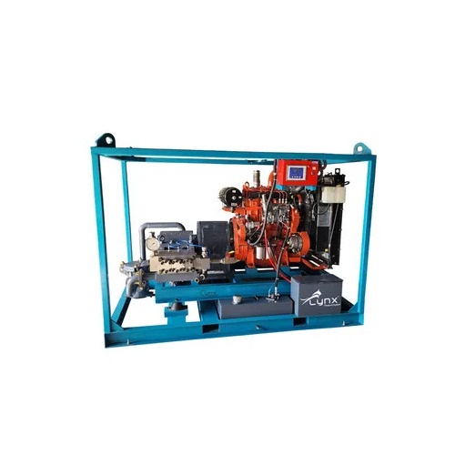 Hydro Blasting Machine - Metal, Blue and Red | High-Pressure Water Blasting, Easy Maintenance, Volumetric Efficiency 95%