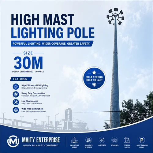 High Mast Light Pole 30 Mtr