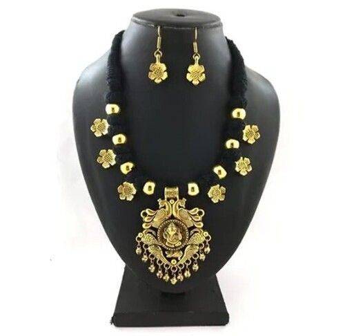 Stylish And Designer Thread Necklace With Earrings