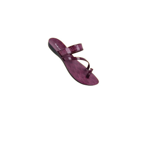 Women Purple Stylish Casual Slip On Leather Sandal