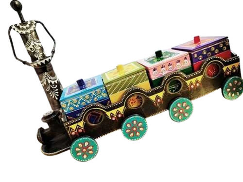 Light Weighted Train-Shape Termite Resistant Wooden Handicraft Boxes for Dry Fruits