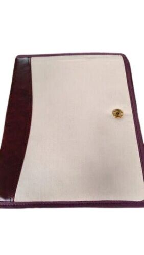 Brown White Jute Folder Bag