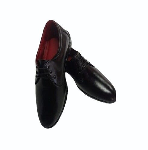 Black Color Plain Pattern Mens Leather Formal Shoes