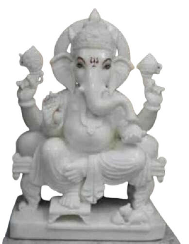 White Marble Ganesh Idol For Temple