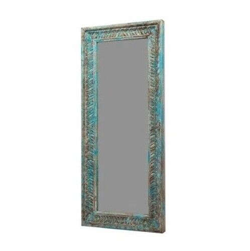 Multi Color Rectangular Shape Wooden Mirror For Home