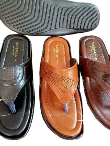 Mens PVC Flip Flop Style Fancy Slippers