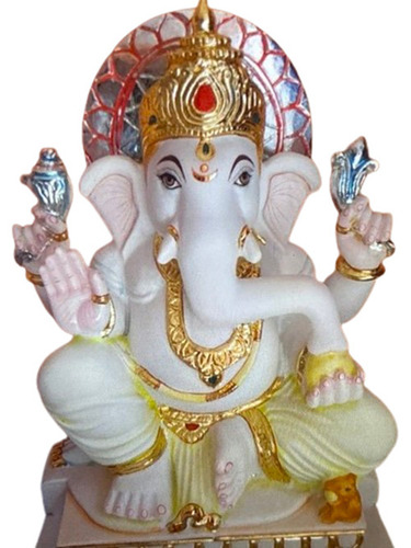 Ganesh Statue - Durable Tabletop Worship Idol | Light Weight, Scratch Resistant, Indian Religious Theme, Portable Design