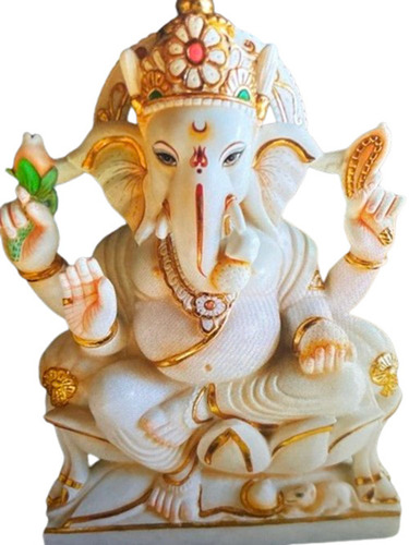 Ganpati Statue - Tabletop Worship Idol, Standard Size | Durable, Portable, Easy To Clean, Indian Religious Design, Crack & Scratch Resistant, Lightweight