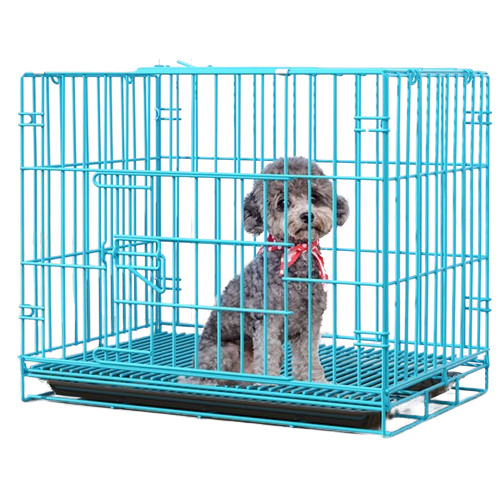 Dog Cage - Metal, Standard Size, Sky Blue Color, Lightweight and Easy to Clean, Corrosion and Rust Resistant, Portable and High Strength Design