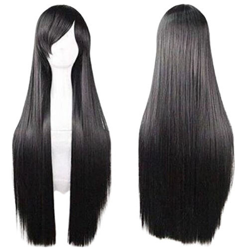 Daily Usable Natural Black Shiny Silky Long Virgin Human Hair Wigs for Ladies