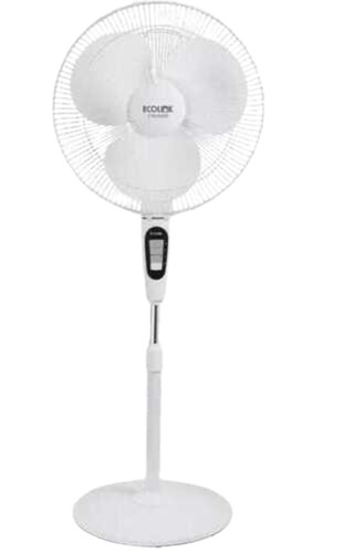 Pedestal Fan - Metal With Polished Finish, Durable Plastic Blades, High Speed, Three Blades, Floor Installation