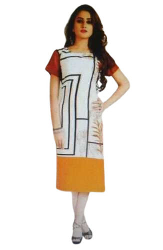 Short Sleeve Linen Kurti