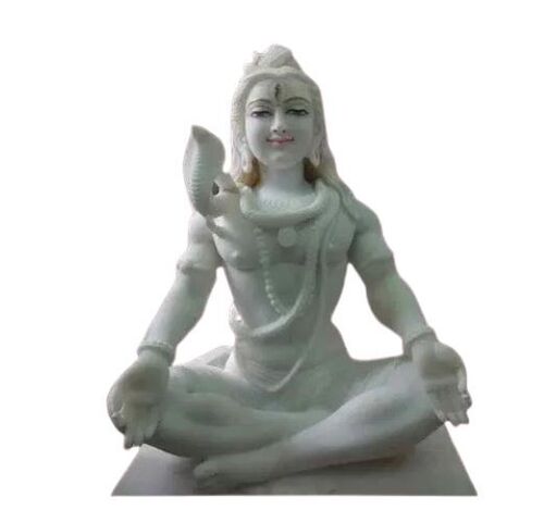 27 Inch White Marble Shiva Statue