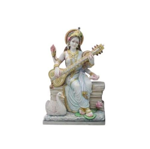 30 Inch Dust Resistance Marble Saraswati Statue