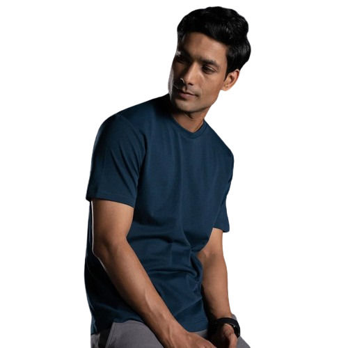 Casual Wear Plain Round Neck Half Sleeves Mens T-Shirts