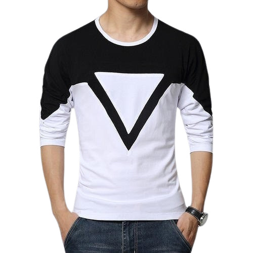 Mens Round Neck T-Shirt - Cotton Blend, Plain Black and White Colors | Attractive Designs, Comfortable Fit, Shiny Look for Casual & Party Wear
