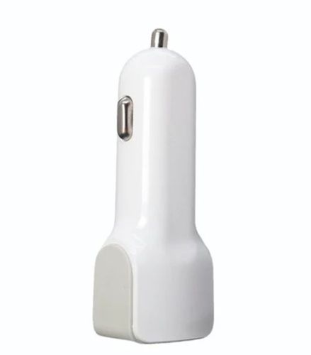 White Color Rectangular Shape 3.4A Car Charger