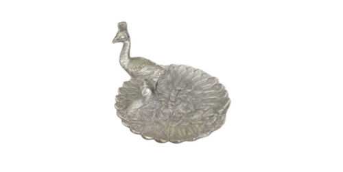 Easy To Clean Decorative Silver Peacock