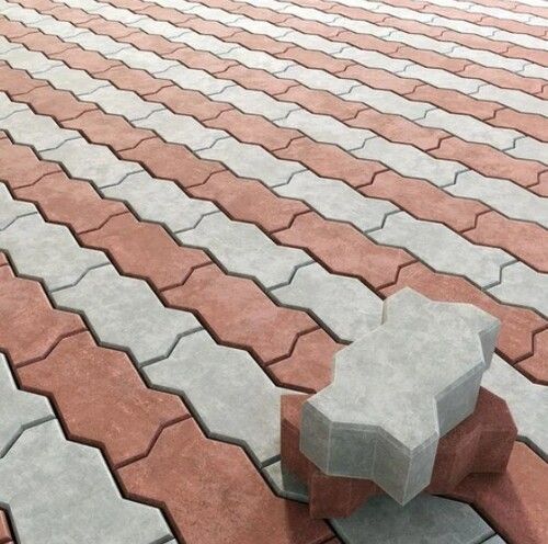 Multi Color Zigzag Shape Cement Concrete Paver Block