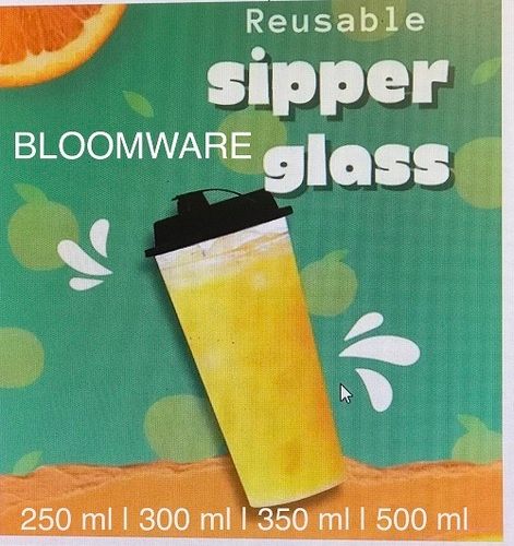 Light Weight Plastic Reusable Sipper Glass