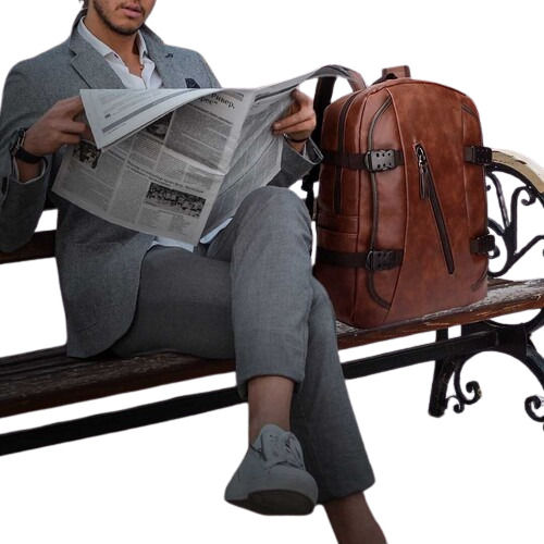 Unisex Leather Laptop Backpacks 