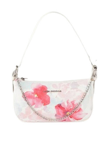 White Color Floral Printed Pattern Ladies Hanbags