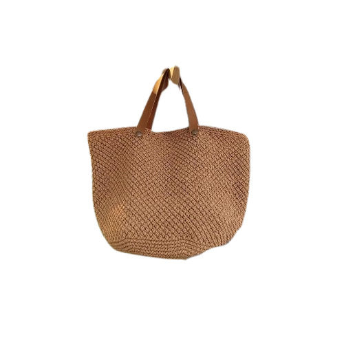 Brown Plain Macrame Crochet Cotton Bag