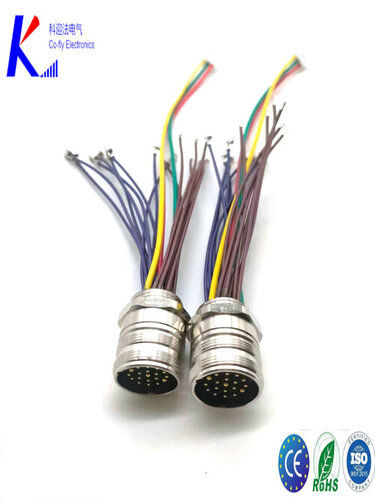 M23 19-Pin Male Aviation Flange Connector With Terminals