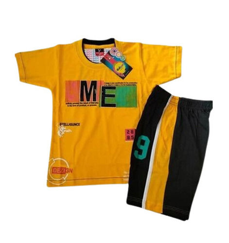 Cotton Baba Suit - Regular Fit, Yellow Printed, Quick Dry & Breathable for Boys 0-5 Years