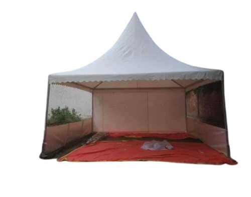 White Pagoda Tent - Weather Resistant, Easy to Install Waterproof Event Solution, Pyramid Shape, Free Standing Design | Aluminium Frame, Polyester Material, Standard Size, Clean with Water