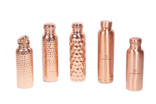 Light Weighted Reusable Leak Resistant Copper Empty Drinking Water Bottle with Screw Cap